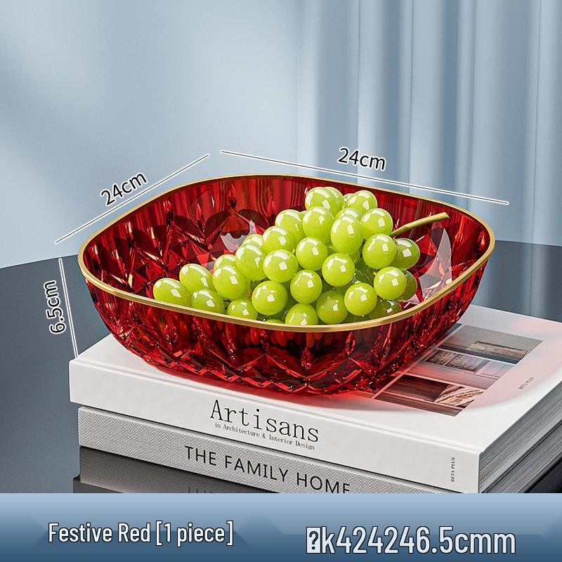 Elegant Transparent High-Value Plastic Fruit and Snack Bowl - Drop-Resistant PET Diamond Crystal Design