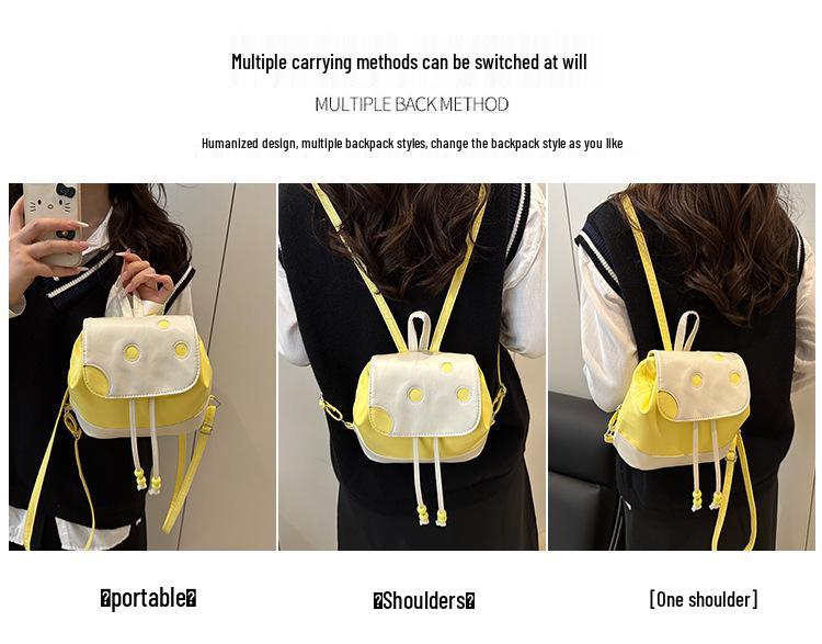 Trendiger süßer Denim-Rucksack für Damen - Käse-Design, perfekt zum Einkaufen und für den Arbeitsweg