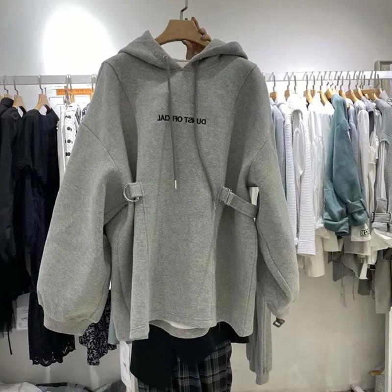 Sudadera para Mujer Oversize con Capucha de Forro Polar Gruesa Holgada Casual Jersey Manga Larga Invierno Sudadera Top