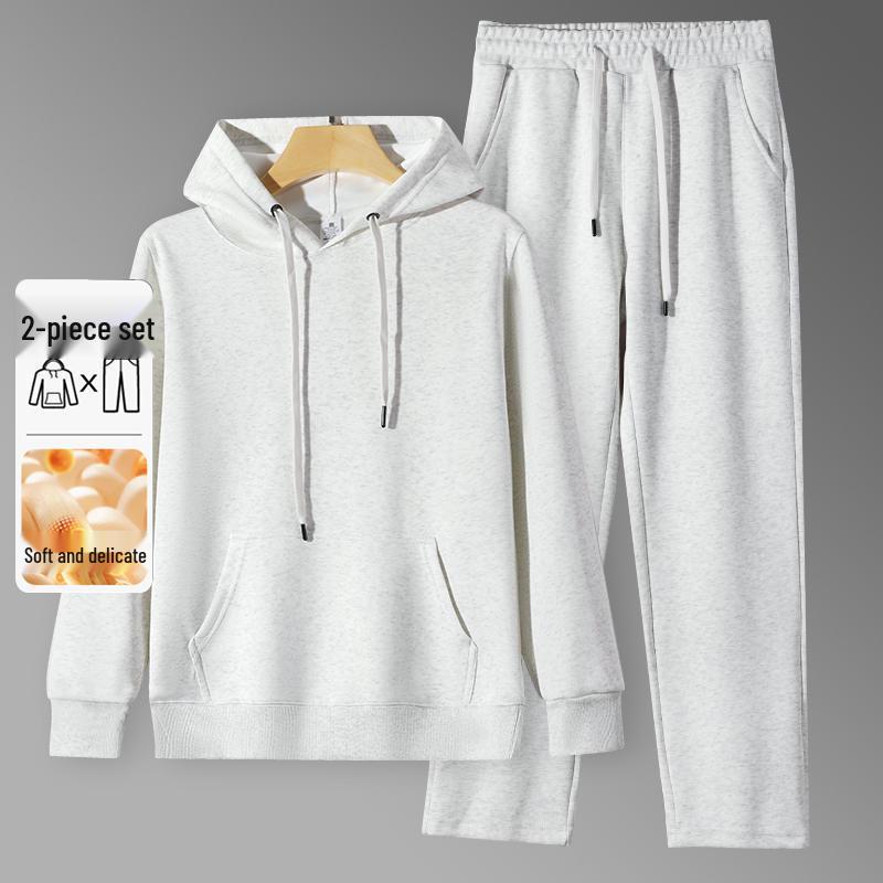 Autumn/Winter Women's Casual Solid Color Hoodie & Wide Leg Pants Set