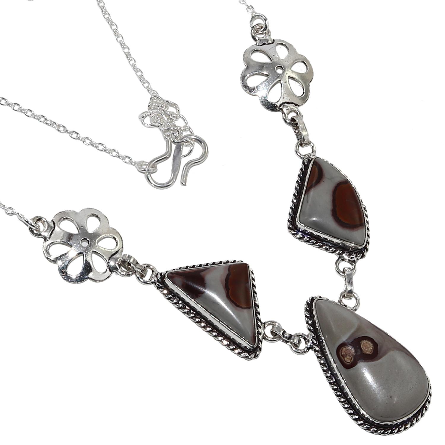 

Necklace Designer Agate Jasper Gemstone Jewelry 16-18