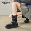 Brown short boots new autumn and winter platform retro medium tube Maillard velvet Martin boots