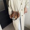 Beading Short Handle Underarm Bag For Women Retro Pu Leather Bucket Crossbody Bag Fashion Drawstring Handbag Trend Clutch Bag