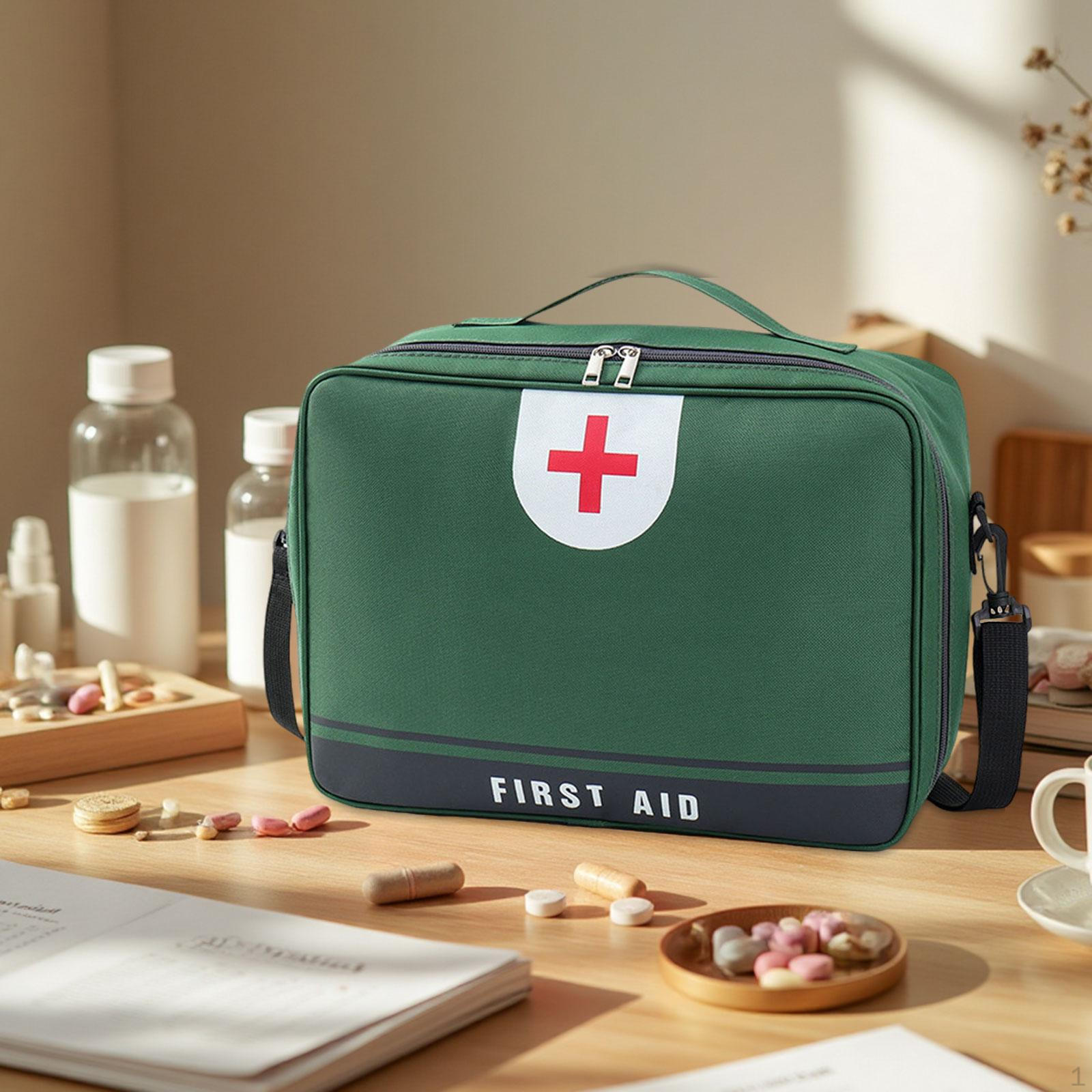 

First Aid Bag Emergency Set Organizer Versatile Storage for Camping Office Hiking gren
