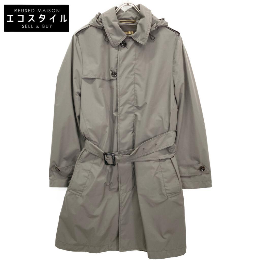 MOORER Brown PREZ-STP Hooded Single Trench Coat Spring Coat coat 46 BrownUsed