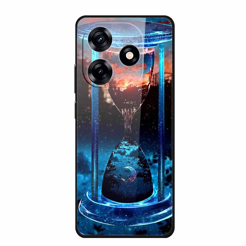 Glass Back Cover For Honor X5c Plus Case Coque Hard Tempered Glass Case For Honor Play 10A X5c Plus Phone Case Cover Soft Bumper
