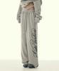 Gillaakaibeu Cut-Out Double Waist Sweat Pants_Grey