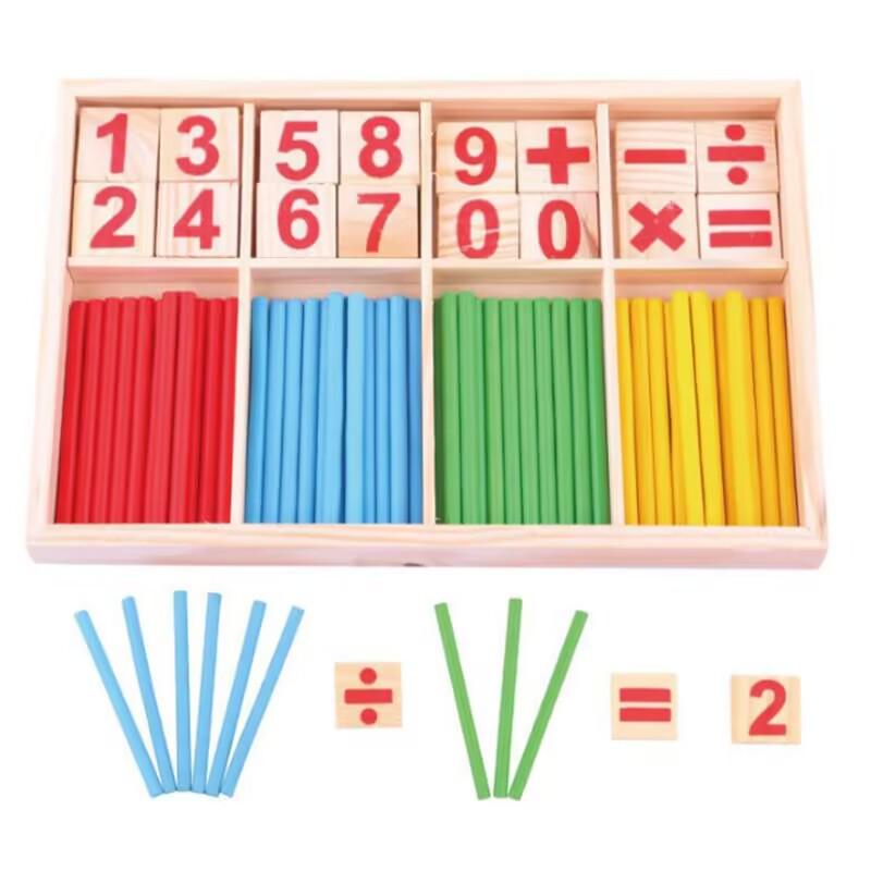 Wooden Arithmetic Counting Sticks for Early Math Education