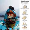 Cartoon Fisher Gnome Big Salmon Print Flannel Blanket Soft Warm Throw Blanket Nature Hobby Sofa Bed Home Decor