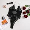 Clothes New Sexy Underwear Sexy Perspective Gathering Chain Slim Neck Gothic Two-piece Conjoined