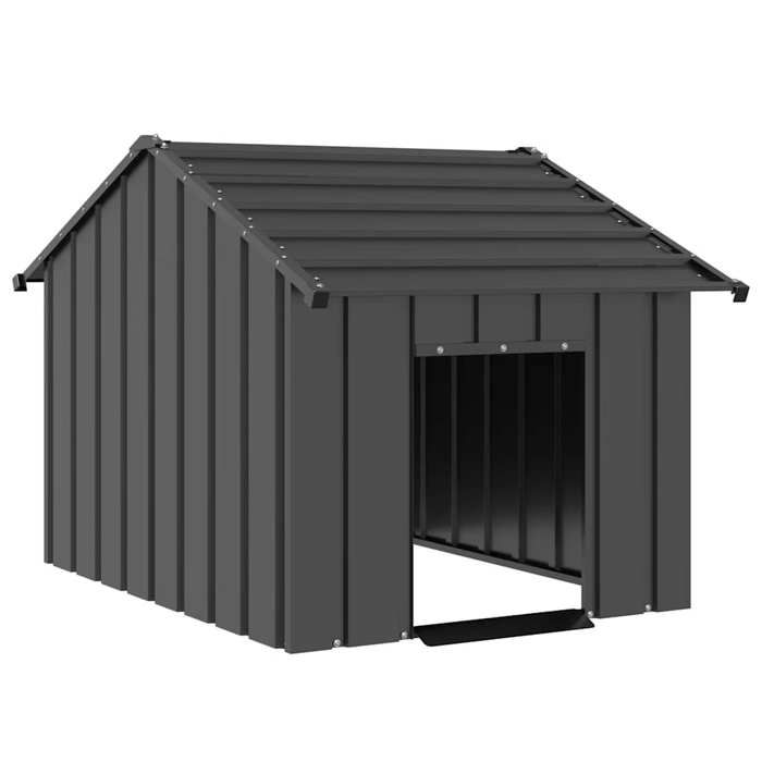 VidaXL Niche pour chien avec toit noir 83x130x85 cm acier galvanisé, cage de chien, abri pour chien, cage pour animaux de 4100915