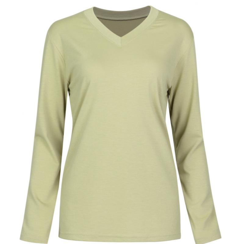 Shop Women SofT V Neck Inner Long sleeVe T shirT Dai Wsh 1111 Grey