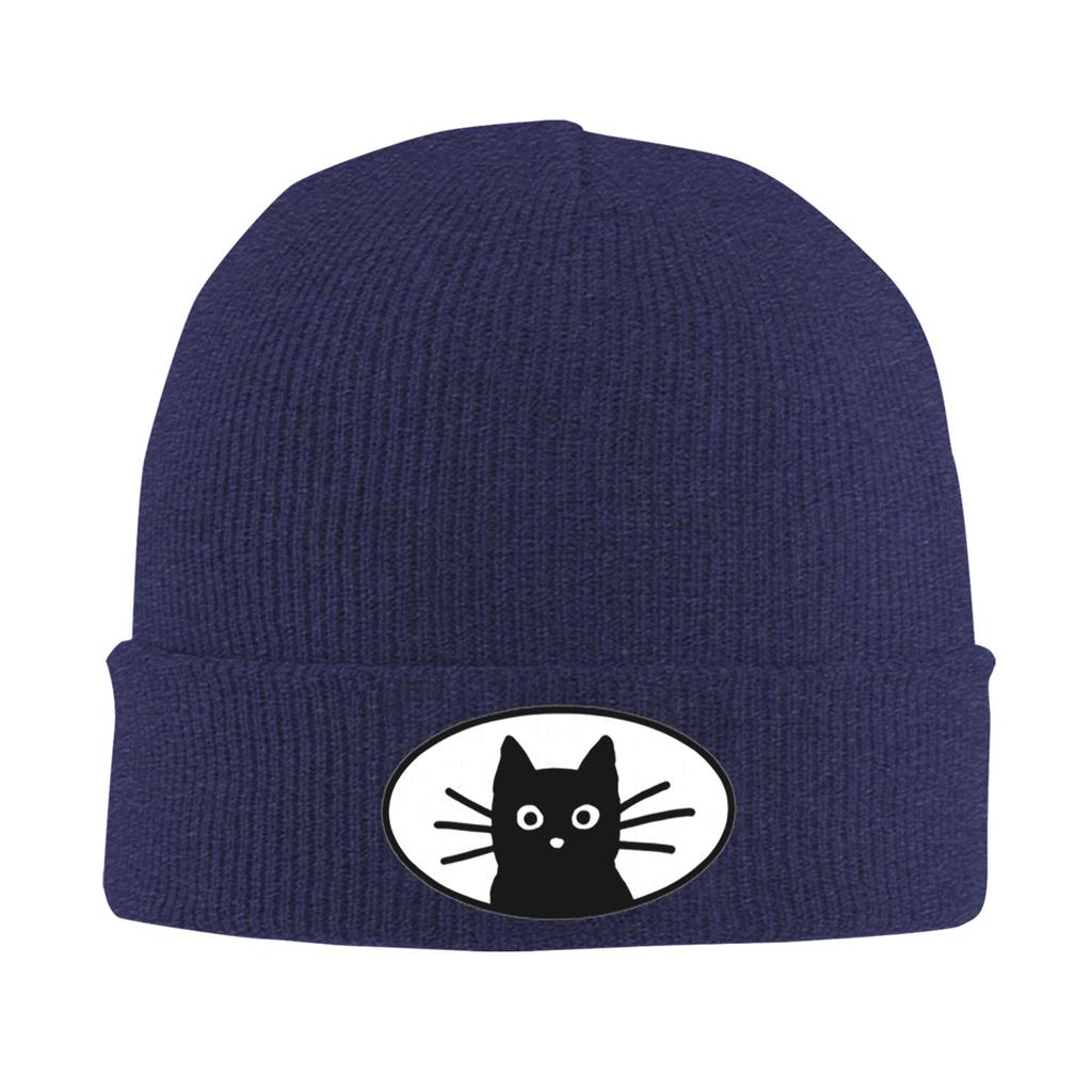 Black Cat Face Winter Skullies Beanies Hat Warm Autumn Knitted Hats Bonnet Caps for Women Men