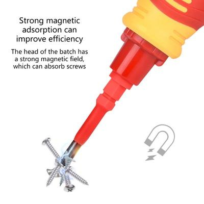 Insulated Electrician Screwdriver Set, 14Pcs Strong Bit with Handle for Professional Work and Home
