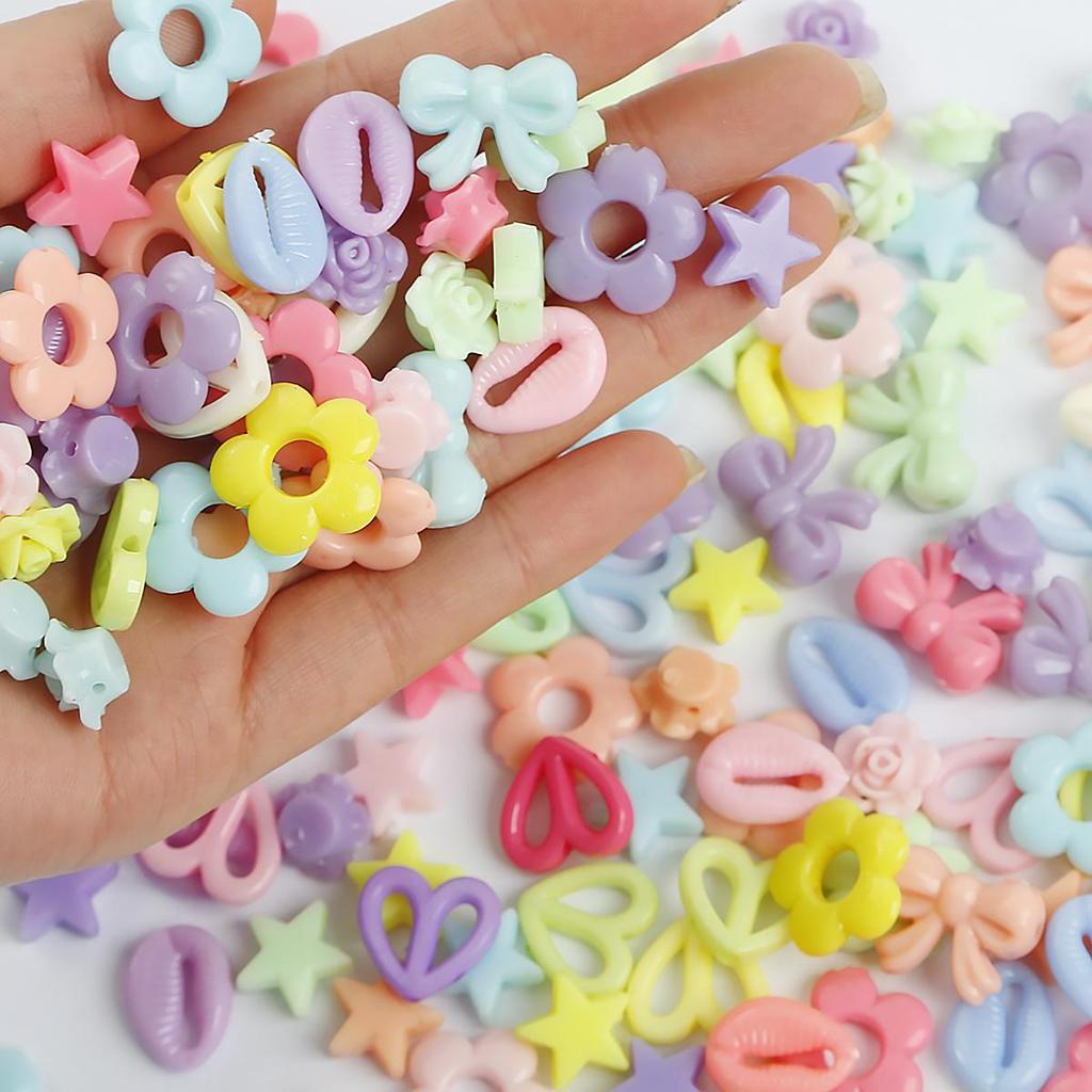 500G Acrylic Colourful Loose Spacer Beads for Jewelry Making DIY Accessories
