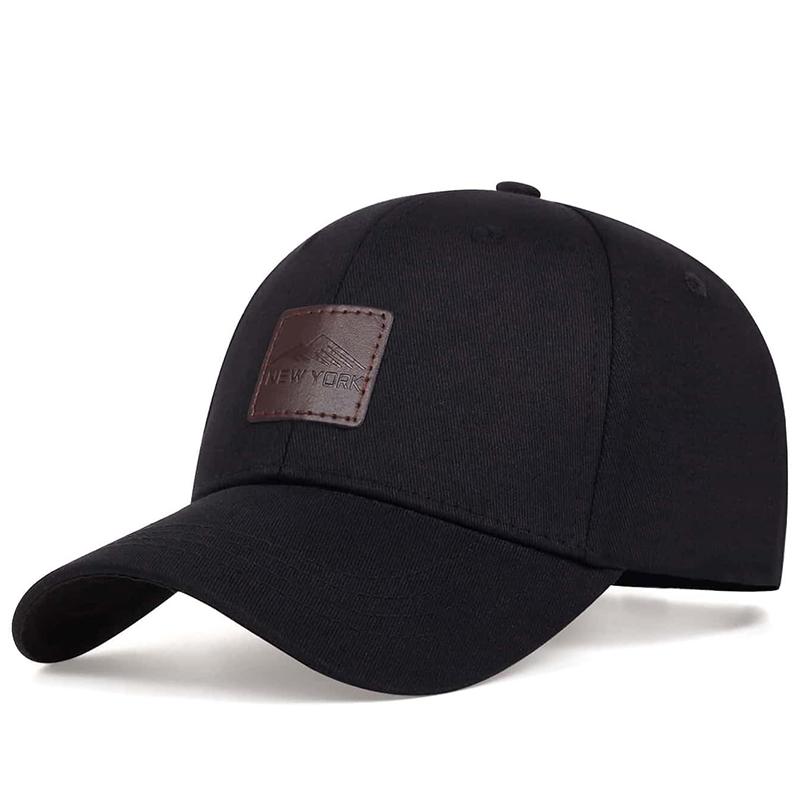 Moda cu etichetă din piele PU Decorație șapcă de baseball în aer liber unisex șepci hip hop reglabile din bumbac pălărie pentru tată șapci de camioner