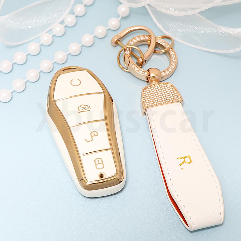 Auto Accessories 4 Buttons Fashion Tpu Car Key Case Keyless For Byd Atto 3 Han Ev Dolphin Remote Control Protect Cover