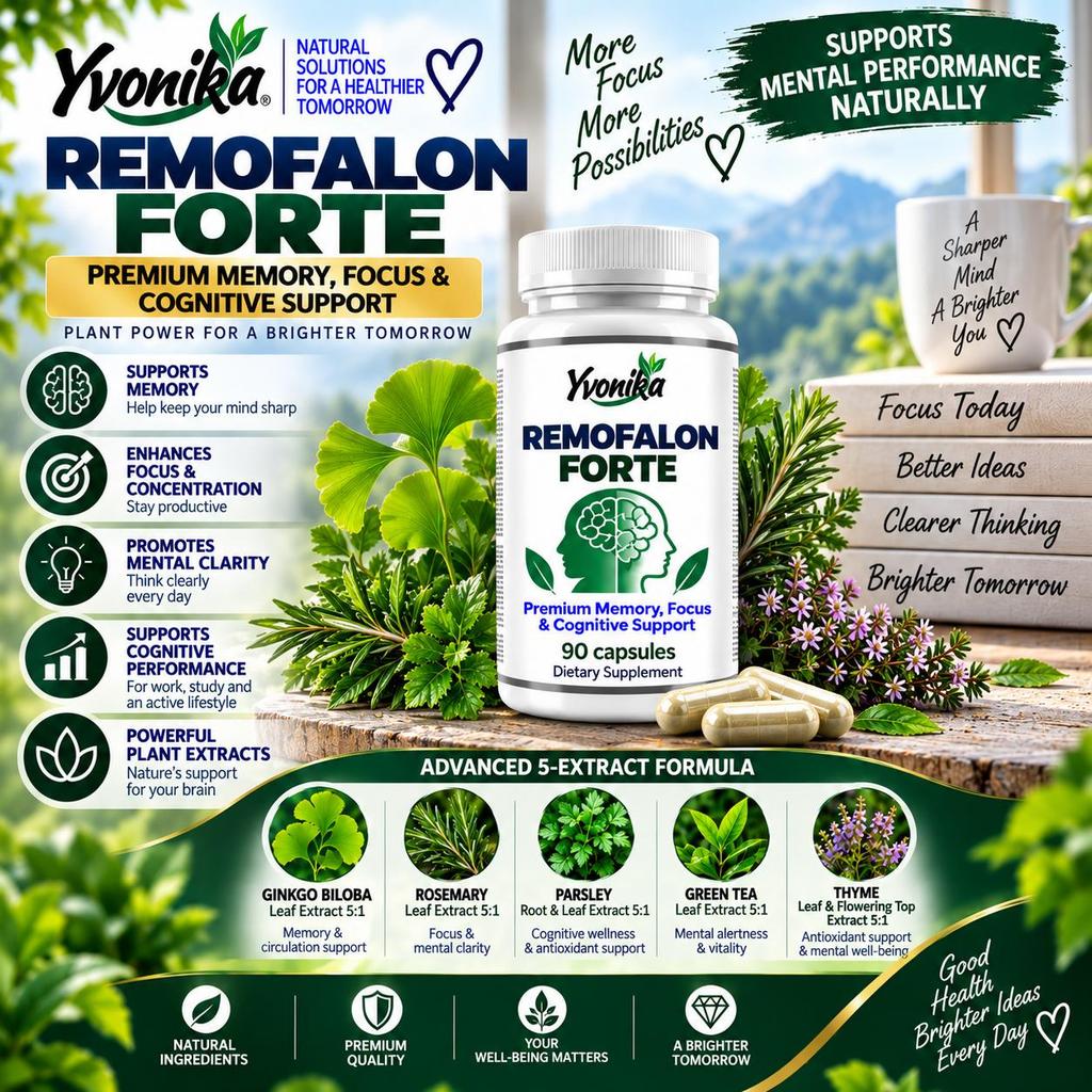 Yvonika Remofalon Forte – Premium Memory, Focus & Cognitive Support, 90 Capsules