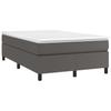 Box Spring Bed with Mattress Gray 120 X 200 Cm Faux Leather