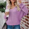 Autumn New Arrivals Loose Knit V-Neck Sweater Women's Clothing