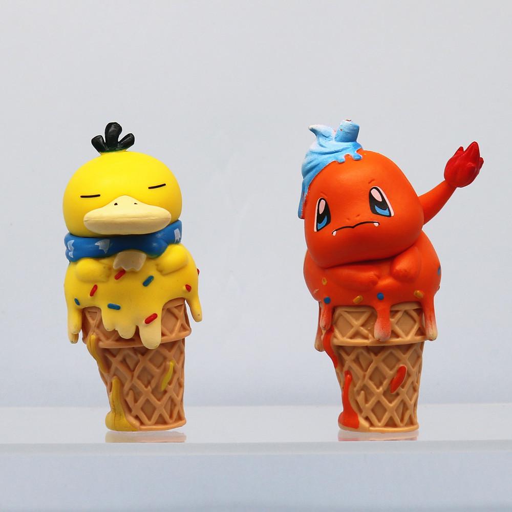 6 Flavor Ice Cream Cones: COS Series Hand-Painted Figuries Featuring Pikachu, Bulbasaur & Psyduck