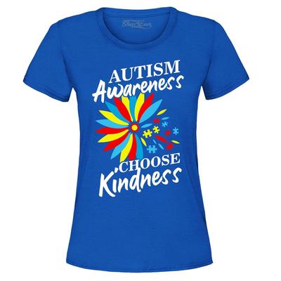 Autism Awareness Flower Choose Kindness Women's T-Shirt Autism Shirt