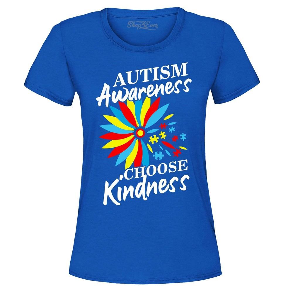 

Autism Awareness Flower Choose Kindness Women s T-Shirt Autism Shirt M