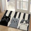 VIKAMA Check-Pattern Cartoon Faux Cashmere Carpet Soft Bathroom Entrance Mat, Living Room, Bedroom Carpet, Home Decoration