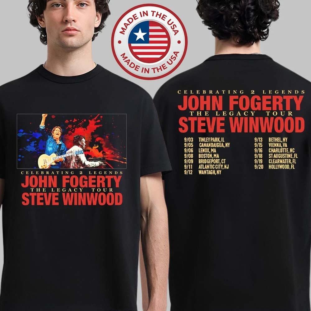 John Fogerty With Steve Winwood Celebrating 2 Tour 2026 T-Shirt S