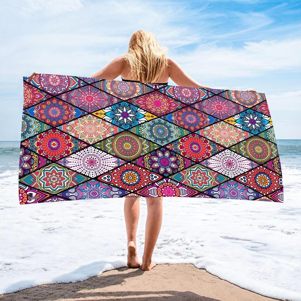 70x140 Microfiber Custom Printed Beach Towel - Absorbent & In Stock