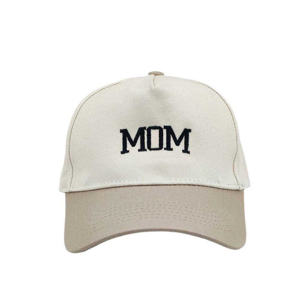 2pcs/set Vintage Letter Embroidered Mom Dad Baseball Cap Two-Tone Adjustable Couple Cap Sunscreen Hats For Man Women