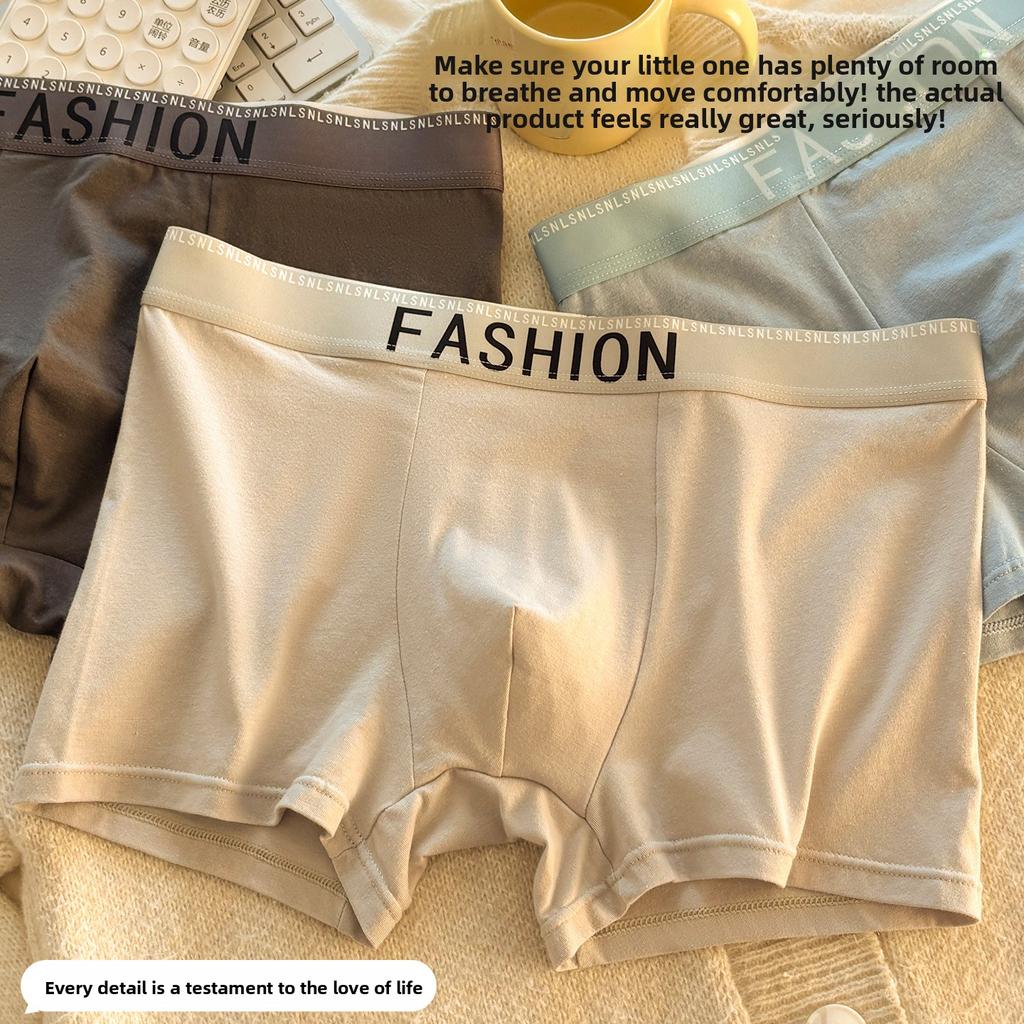 Large Size Men's Spring and Summer Cotton Loose Breathable Sports Youth Boxer Briefs