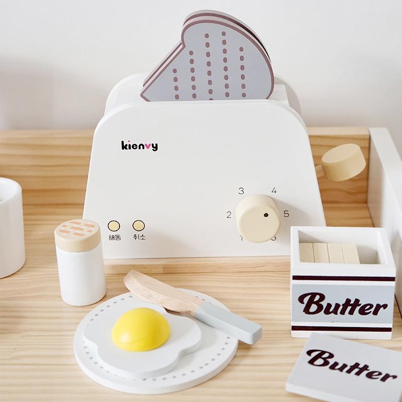 Holzins Wind Kinder Kaffeemaschine Mixer Brotmaschine Kleine Haushaltsgeräte Küche Simulation Spielhaus Interaktives Spielzeug