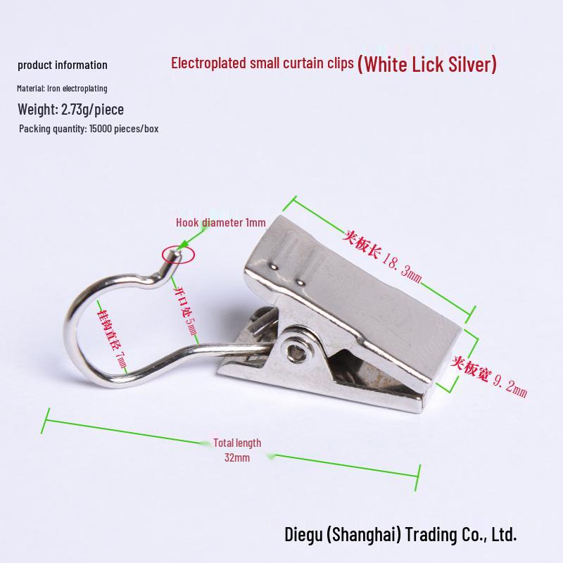 Heavy-Duty Stainless Steel Curtain Clip Hooks
