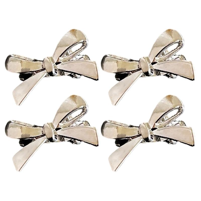 4Pcs Sweet And Edgy Bows Plastic Hair Clip For Women Hair Decors Gentle On Hair Multiple Colors For Everyday Party Date
