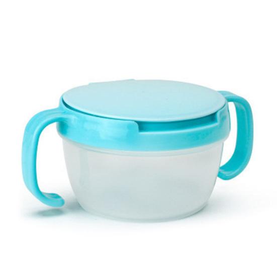 Barnmat Snack Catcher Anti Spill Förvaringshållare Matskål med täckhandtag