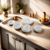 Zhi Shi White Ceramic 3-Compartment Sauce Dish