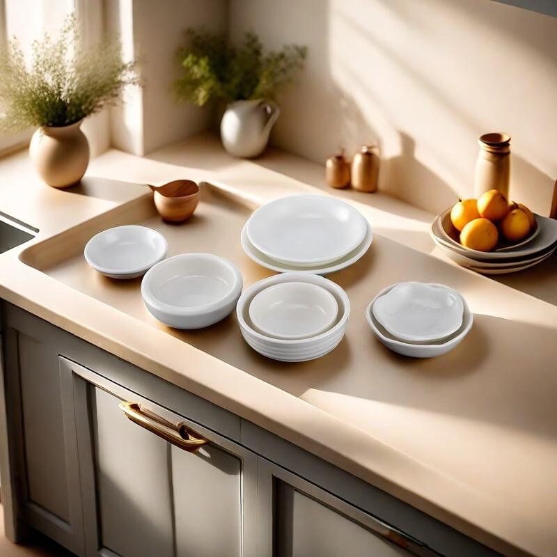 Zhi Shi White Ceramic 3-Compartment Sauce Dish