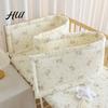 Washable Baby Bed Protection Cotton Crib Bumper Pad for Newborns, Anti-collision Breathable Fixed Quilting Liner Liner, Easy Install Soft Protective
