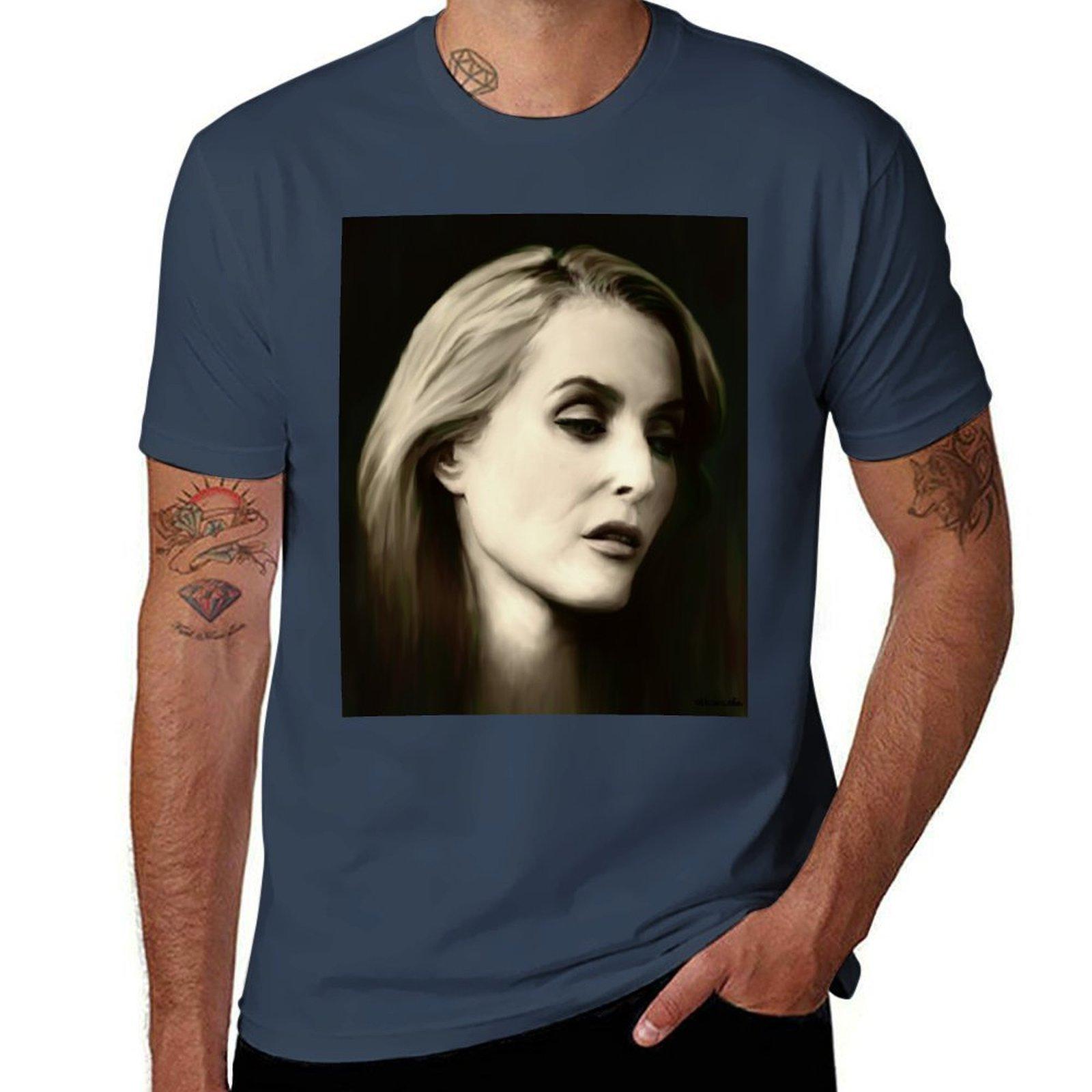 Gillian Anderson portrait TShirt Fashion Casual Short Sleeve TShirt S
