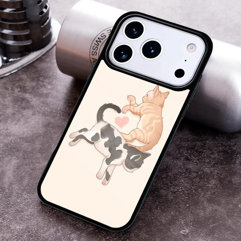 Cartoon Cats Phone Case For iPhone 17 16 15 14 13 12 11 Pro Max Plus 17Air Soft Silicone Cover