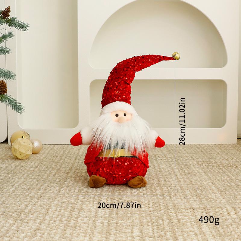 Santa Claus, Snowman & Reindeer Standing Pose Retractable Doll Christmas Ornament Retractable Doll