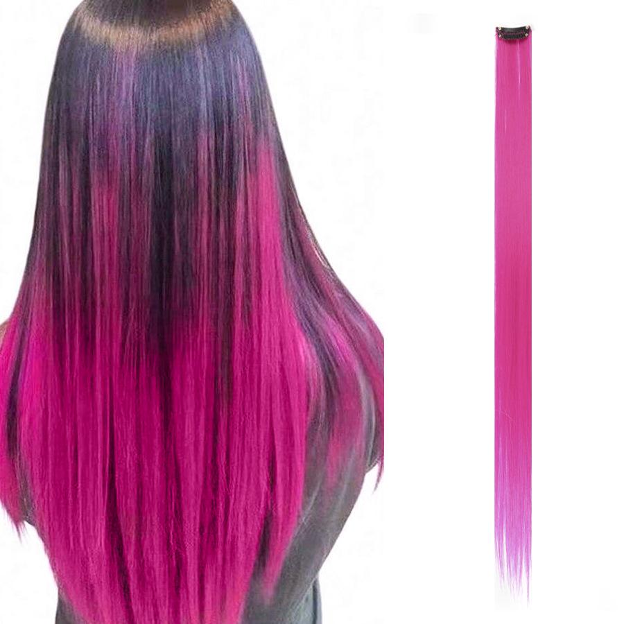 Colorful Invisible Clip-In Hair Extension: High-Temperature Silk for Highlighted Straight Hair