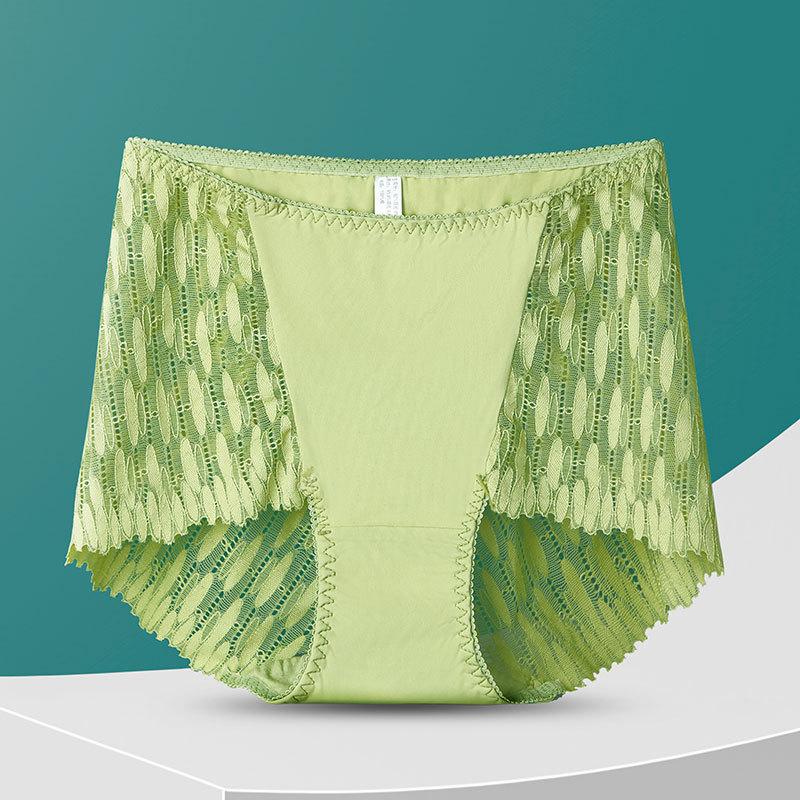 Big Size Female Summer Sexy Lace Hollow Ice Silk Fight Receive Abdomen Lift Hip High Waist Triangle Briefs