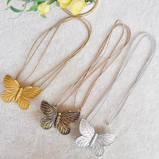 2PCS Magnetic Curtain Tiebacks, Butterfly Shape Metal Curtain Ties, Anti-Oxidation Easy Disassembly Curtain Holdback for Home Decor