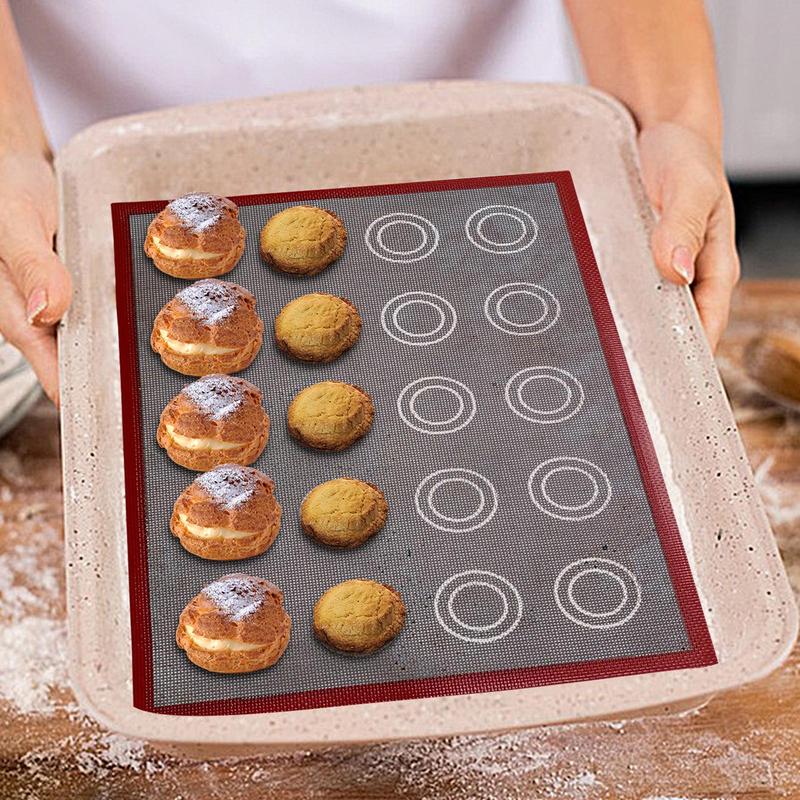 Non Stick Baking Mat Food Safe Baking Silicone Mat Food Grade Reusable Double Sided Printing Macaron Silicone Baking Mats