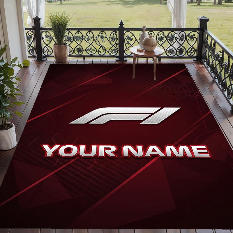 Custom Text Printed Rug F1 Non Slip Floor Carpet For Home Room Decor