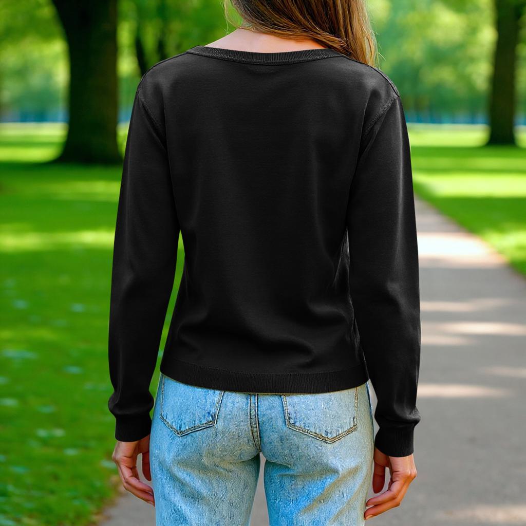 Women's Lightweight Open Front Long Sleeve Casual Button Down V-Neck Cardigan Sweater