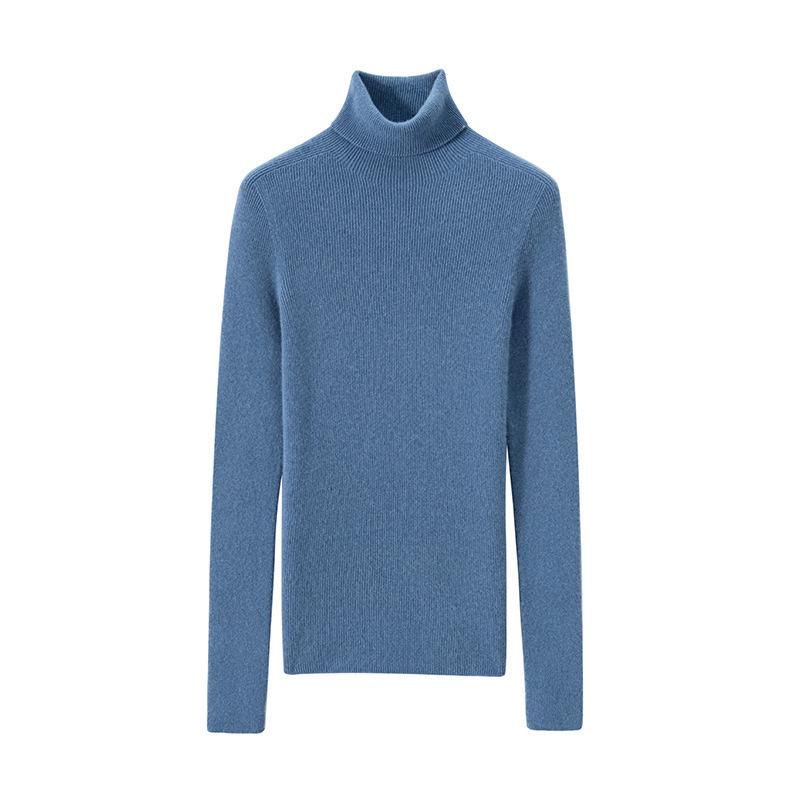 Women's Slim-fit High-neck Cashmere Pullover Sweater - Autumn/Winter Stylish, Tight-knit Base Layer