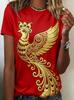 Summer Ethnic Floral 3D Print T-Shirts Women's Streetwear Round Neck Short Sleeve T Shirt Tees Harajuku Y2K Tops Female Clothing